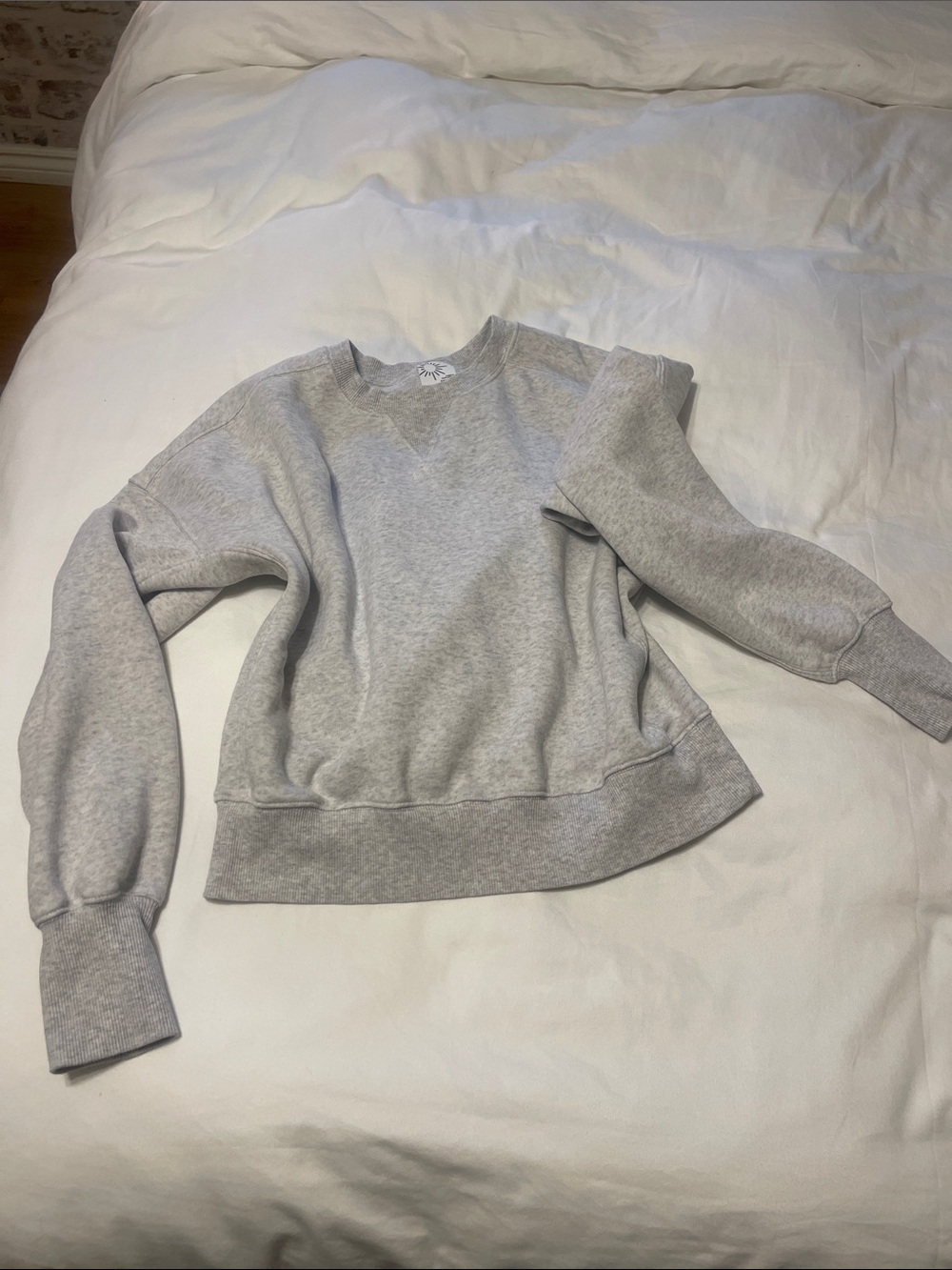 Aerie Light Gray Women's Crewneck Sweatshirt - Casual Pullover offline